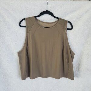 LULULEMON Sculpt Cropped Tank Top - Size 16 - Mushroom Brown